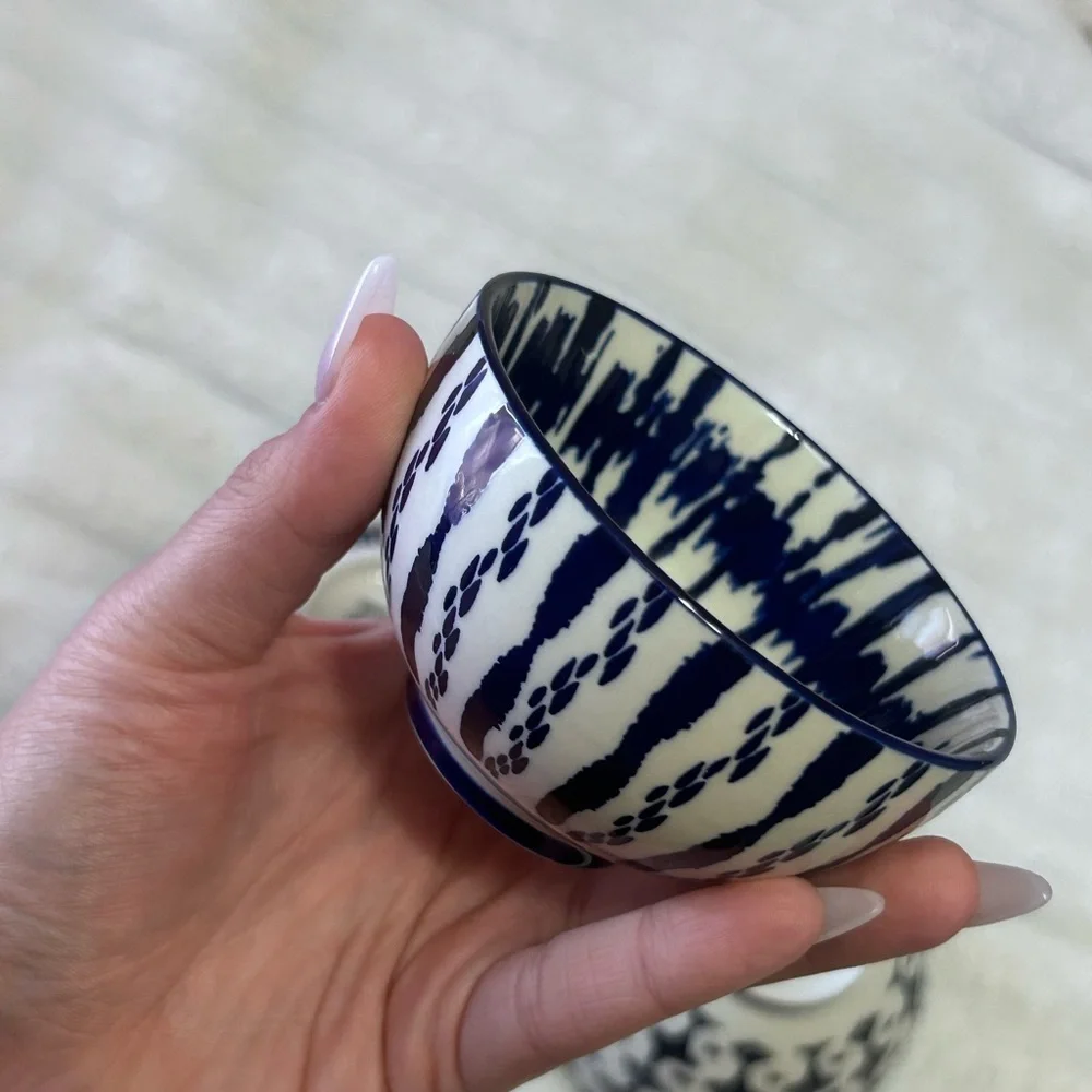 Blue Artistic Ceramic Bowl Set
